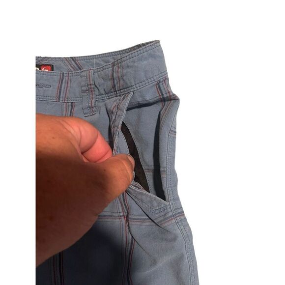 Quicksilver Mens Boys Blue Red Plaid Pockets Chino Style Shorts, Size 28 - Picture 6 of 10